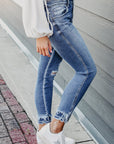 Macie Distressed Frayed Ankle Skinny Jeans