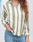 Stripe Buttoned Long Sleeve Shirt