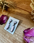 Pink Conch Dangle Earrings – Sterling Silver – Native Made by Marcella James