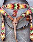 HILASON Western Horse Headstall Breast Collar Set Tack American Leather| Headstall Bridle for Horses Western | Horse Headstall Bridle | Western Headstalls Bridle for Horses