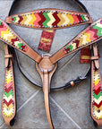 HILASON Western Horse Headstall Breast Collar Set Tack American Leather| Headstall Bridle for Horses Western | Horse Headstall Bridle | Western Headstalls Bridle for Horses