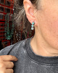 Triple Kingman Turquoise Stud Earrings – Sterling Silver, USA Made