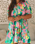 Floral Puff Sleeve Babydoll Dress