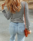 Stripe Ribbed Long Sleeve Tee