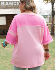 Reagan Plus Size Stripe Patchwork Top