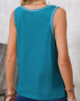 Metallic Contrast Trim Tank Top