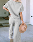Textured Top and Pants Set