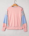 Colorblock Patchwork Reverse Seam Sweatshirt
