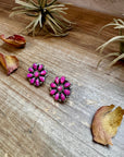 Cluster Earrings – Pink Opal & Sterling Silver