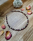 Torpedo choker Sterling Silver Pearls and Purple Spiny