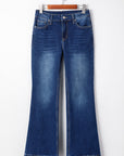 Samantha Western Stitch Patched Pocket Bootcut Jeans