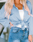 Amanda Roll Tab Sleeve Ribbed Cording Shacket