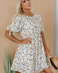 Kimber Floral Puff Short Sleeve Dress