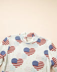 Americana Mesh Long Sleeve Bodysuit