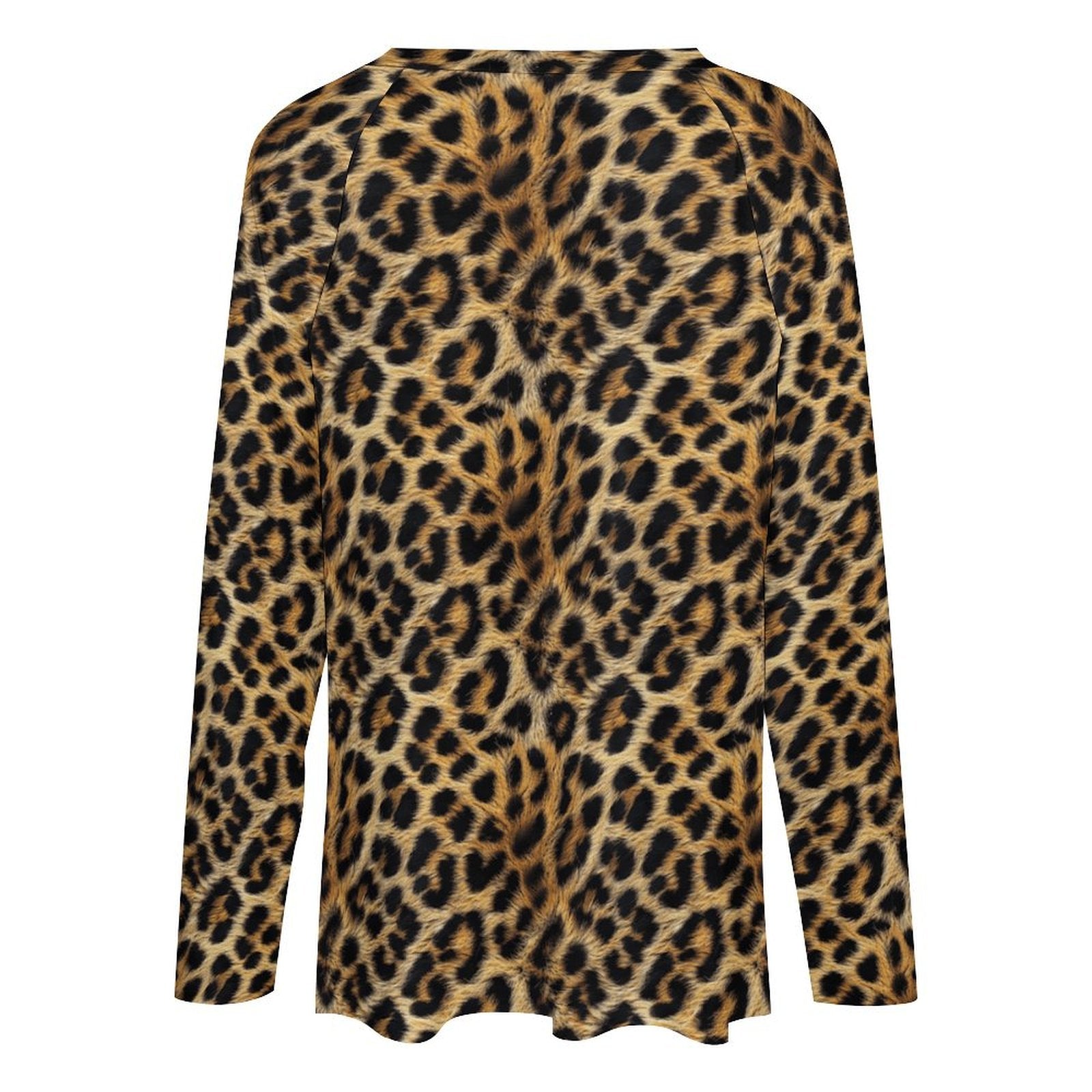 Baha Ranch Retro Pop Western Leopard Cowgirl Long Sleeve Top