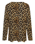 Baha Ranch Retro Pop Western Leopard Cowgirl Long Sleeve Top