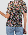 Floral Sheer Mesh T-Shirt