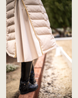 Cream Duck Down Riding Coat with Velvet Collar