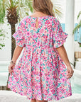 Talia Plus Size Floral Short Sleeve Flare Dress