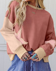 Star Patchwork Reverse Seam Drop Shoulder Sweatshirt
