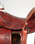 Western Horse Wade Saddle Leather Ranch Roping Mahogany Hilason