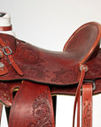 Western Horse Wade Saddle Leather Ranch Roping Mahogany Hilason