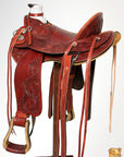 Western Horse Wade Saddle Leather Ranch Roping Mahogany Hilason