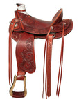 Western Horse Wade Saddle Leather Ranch Roping Mahogany Hilason
