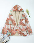Floral Sherpa Lined Hooded Jacket