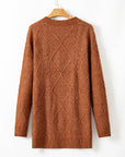 Cable Knit Drop Shoulder Sweater Dress