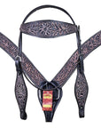 HILASON Western Horse Headstall Breast Collar Set Tack Genuine American Leather