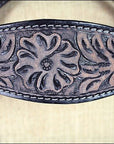 HILASON Western Horse Headstall & Breast Collar Tack Genuine American Leather Floral Rough Out Black