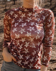 Star Mesh Long Sleeve Top