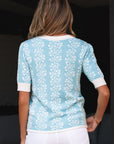 Leilani Floral Crewneck Short Sleeve Sweater