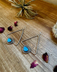 Dangle earrings Sterling silver with kingman turquoise