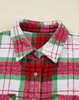 Plaid Flannel Buttoned Christmas Shacket