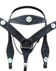 HILASON Western Horse Headstall Breast Collar Set Tack Genuine American Leather