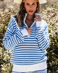 Quinn Stripe Zip Up Collar Sweater