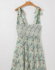 Ila Floral Knotted Strap Smocked Tiered Dress