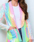 Pastel Rainbow Sequin Blazer