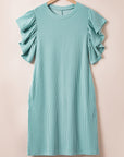Jocelyn Ruffled Flutter Sleeve Dress