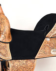 Hilason Western Horse Treeless Trail Barrel Saddle American Leather Tan