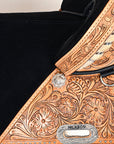 Hilason Western Horse Treeless Trail Barrel Saddle American Leather Tan