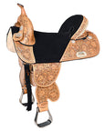 Hilason Western Horse Treeless Trail Barrel Saddle American Leather Tan