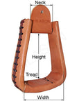 HILASON Western Saddle Bell Dark Oil Leather Horse Saddle Stirrups | Western Saddle Stirrups | Leather Horse Stirrups | Equestrian Stirrups | All-Purpose Horse Stirrups