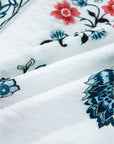 Floral Frilled V-Neck Long Sleeve Buttoned Shirt