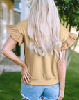 Camilla Two Tone Bow Ruffle Sleeve Top