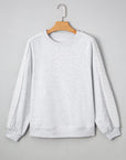 Peyton Lace Patchwork Raglan Sleeve Crew Neck Sweatshirt