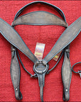 HILASON Western Horse Headstall Breast Collar Set Tack Genuine American Leather Plain Rough Out Dark Brown