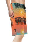 Sunset Cattle Ranch Men's Beach Board Shorts